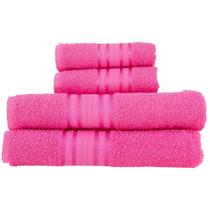 Kit de 4 Toalhas Banho Rosto Algodão Macia Moderno