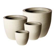 Kit de 4 Vasos de Planta tamanhos variados Jogo de Vasos Resistente para Ambiente Externo com Proteção UV