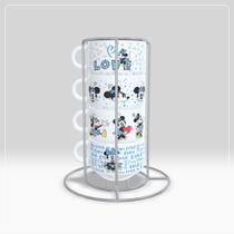 Kit de 4 Xícaras Com Suporte de Metal Mickey e Minnie Kit de 4 Xícaras Com Suporte de Metal Mickey e Minnie