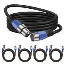 Kit de 5 Cabos Para Microfone XLR Canon Macho/Fêmea Balanceados 5 Metros de Extensão Kit de 5 Cabos Para Microfone XLR Canon Macho/Fêmea Balanceados 5 Metros de Extensão