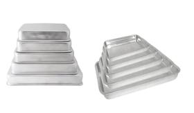 Kit De 5 (cinco) Assadeiras Formas Retangular Extra Alta N 27, 31, 35, 39, 45 Alumínio Polido Kit De 5 (cinco) Assadeiras Formas Retangular Extra Alta N 27, 31, 35, 39, 45 Alumínio Polido