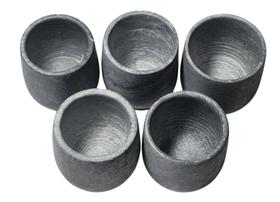 Kit de 5 copos dose em pedra sabão rústico Kit de 5 copos dose em pedra sabão rústico