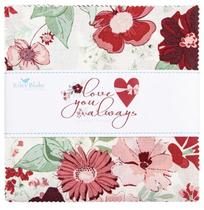 Kit de 5" de Tecido Love You Always 42 Quadrados para Patchwork