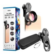 Kit de 5 Lentes em 1 Clipe Premium Qualidade HD Para Smartphone com Case - Apexel