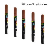 Kit de 5 Marcadores Artístico Paint Maker - Ponta Média - Cor Marrom 068