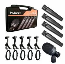 Kit de 5 Microfone para bateria percussão KSR Pro KM5x bumbo