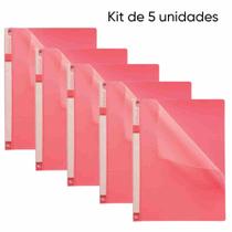 Kit de 5 Pastas com Canaleta Fixa A4-Personalizável- Opaca - Vermelho Kit de 5 Pastas com Canaleta Fixa A4-Personalizável- Opaca - Vermelho