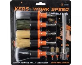Kit de 5 Pincéis Drill Work Speed Kers com Extensor Kit de 5 Pincéis Drill Work Speed Kers com Extensor