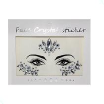 Kit De 6 Adesivos Strass Maquiagem Festas Carnaval Cor Prata