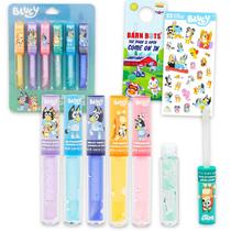 Kit de 6 Brilhos Labiais Bluey com Sabores Sortidos e Adesivos