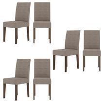 Kit de 6 Cadeiras Josi com Tecido em Suede Kit de 6 Cadeiras Josi com Tecido em Suede