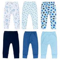Kit de 6 Calças para Bebê em Algodão - Diversas Estampas