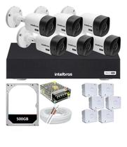 Kit de 6 câmeras monitoramento profissional alta definição hd intelbras