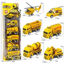 Kit de 6 Carrinhos de Construção/Militar: Fricção, Patrola, Caçamba, Helicóptero, Caminhão e Ambulância.