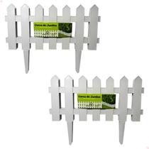Kit de 6 Cercas Decorativas Inglesas Para Jardim Branca de Plástico Cerquinhas 1004 Kit de 6 Cercas Decorativas Inglesas Para Jardim Branca de Plástico Cerquinhas 1004