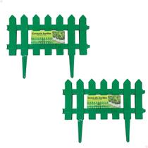Kit de 6 Cercas Decorativas Inglesas Para Jardim Verde de Plástico Cerquinhas 1030C Kit de 6 Cercas Decorativas Inglesas Para Jardim Verde de Plástico Cerquinhas 1030C
