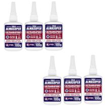Kit de 6 Colas Instantânea Adesivo Ultrarrápido Almasuper - 100g