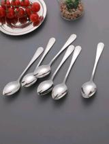 Kit de 6 colheres de mesa modernas em aço inox