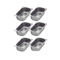 Kit de 6 Cubas Gastronômicas Sem Tampa Acrilico 1/3 100mm Kit de 6 Cubas Gastronômicas Sem Tampa Acrilico 1/3 100mm