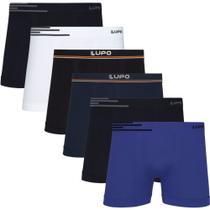 Kit De 6 Cuecas Boxer Box Lupo Básicas Original Basic Microfibra Sem Costura Masculino Adulto