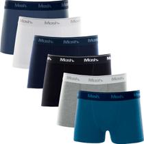 Kit De 6 Cuecas Lisa Boxer Box Básica Infantil Juvenil Mash Kids Em Algodão