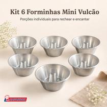 Kit de 6 Forminha Alumínio Caparroz Mini Bolos Vulcão Docerias Vendas Profissional Caseiro Faça Você Mesmo