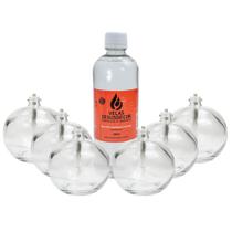 Kit De 6 Lamparinas 100ml Com 2 Fluidos Sem Cheiro Com Pavio