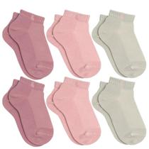 Kit De 6 Pares Meia Lupo Sport Kids Cano Curto Infantil Algodão Cores Básicas Para Menino E Menina