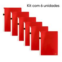 Kit de 6 Pastas com Canaleta Fixa A4 - Opaca - Vermelho Kit de 6 Pastas com Canaleta Fixa A4 - Opaca - Vermelho