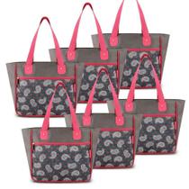 Kit De 6 Peças Bolsa Shopper Classic Cinza