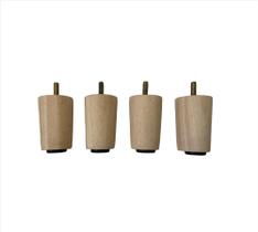 Kit de 6 Pés de Madeira de 6 cm para Cama Box e Móveis em Geral