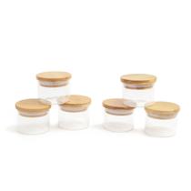 Kit de 6 Potes Vidro Herméticos com Tampa Bambu 110ml Oikos Condimentos Temperos Cozinha Kit de 6 Potes Vidro Herméticos com Tampa Bambu 110ml Oikos Condimentos Temperos Cozinha