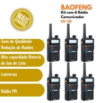 Kit de 6 Rádios Baofeng UV-5R Comunicação Potente e Confiável