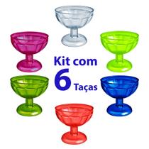 Kit de 6 Taças para Sorvete Copo Plástico Cores Sortidas Arqplast