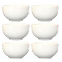 Kit de 6 Tigelas Cumbucas para Sopa Açaí 400ml em Porcelana Branca