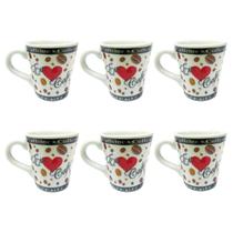Kit De 6 Xicaras De 110ml De Porcelana Para Chá E Café Kit De 6 Xicaras De 110ml De Porcelana Para Chá E Café