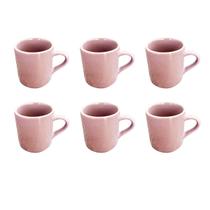 Kit de 6 Xícaras Porcelana 50ml Colorida para Cafezinho Charme e Sofisticação para Seu Café