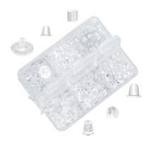 Kit de 600 tarraxas para brincos de silicone hipoalergênico DSOMHZ Kit de 600 tarraxas para brincos de silicone hipoalergênico DSOMHZ