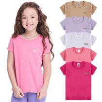 Kit de 7 Blusas Infantis menina Manga Curta para Menina Básica e Confortável para o Dia a Dia meninas Kit de 7 Blusas Infantis menina Manga Curta para Menina Básica e Confortável para o Dia a Dia meninas