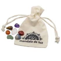 Kit de 7 Pedras 100% Naturais Pequenas + Saquinho de Algodão Mandala de Luz