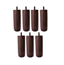 Kit de 7 Pés Para Cama Box ou Baú Queen King 12 cm de Altura TDC Madeira Maciça