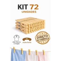 Kit de 72 a 360 Prendedores Grampos de Roupa de Madeira