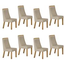 Kit de 8 Cadeiras para Sala de Jantar Dora Bege/Cinamomo/Veludo Kit de 8 Cadeiras para Sala de Jantar Dora Bege/Cinamomo/Veludo