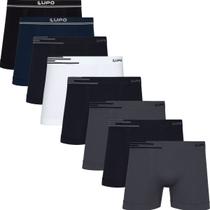 Kit De 8 Cueca Boxer Box Lupo Básicas Original Basic Microfibra Sem Costura Masculino Adulto