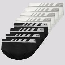 Kit De 8 Cuecas Lupo Slip Sem Costura Preta e Branca Kit De 8 Cuecas Lupo Slip Sem Costura Preta e Branca