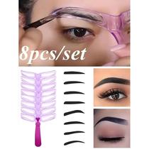 Kit de 8 Estênceis Reutilizáveis para Sobrancelhas com Alça Kit de 8 Estênceis Reutilizáveis para Sobrancelhas com Alça