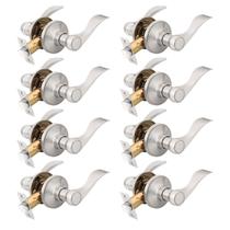 Kit de 8 Puxadores para Porta KNOBWELL Classic Wave Níquel Escovado Kit de 8 Puxadores para Porta KNOBWELL Classic Wave Níquel Escovado