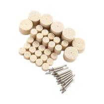 Kit De 80 Peças De Rodas De Polimento De Lã Com Haste De 1/8 De Polegada, Almofadas De Polimento De