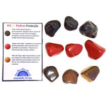 Kit de 9 Pedras Proteção - Olho de Tigre, Ônix e Jaspe Vermelho