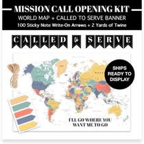Kit de abertura de chamado missionário com mapa, faixa, setas e adesivos Kit de abertura de chamado missionário com mapa, faixa, setas e adesivos